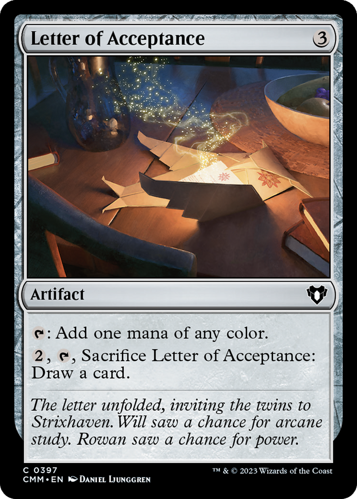 Letter of Acceptance [Commander Masters]