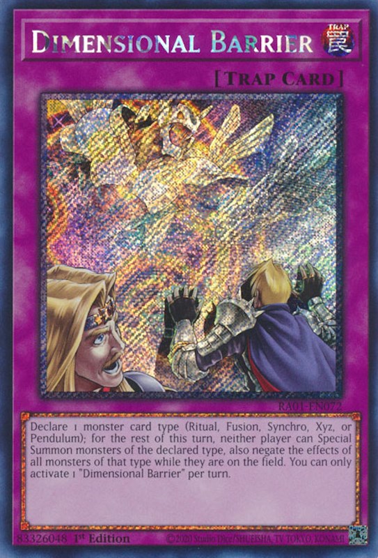 Dimensional Barrier [RA01-EN072] Platinum Secret Rare