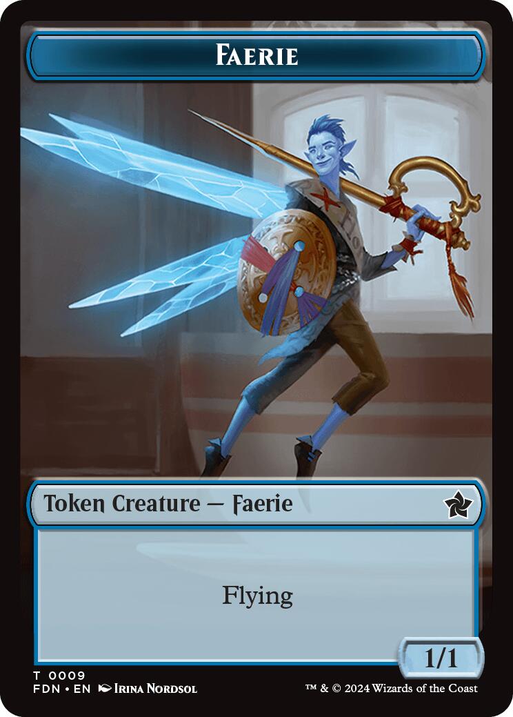 Faerie // Zombie Double-Sided Token [Foundations Tokens]