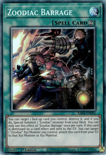 Zoodiac Barrage [RA04-EN091] Prismatic Collector's Rare