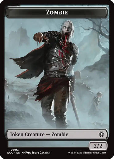 Zombie // Elf Warrior Double-Sided Token [Lorwyn Eclipsed Tokens]
