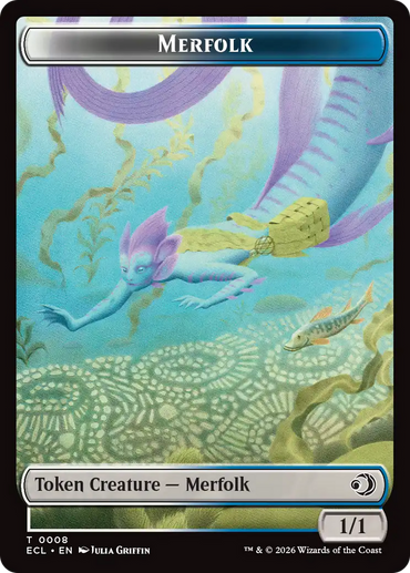 Merfolk // Worm Double-Sided Token [Lorwyn Eclipsed Tokens]