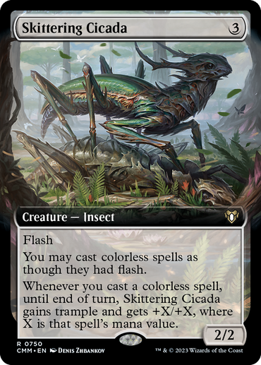 Skittering Cicada (Extended Art) [Commander Masters]