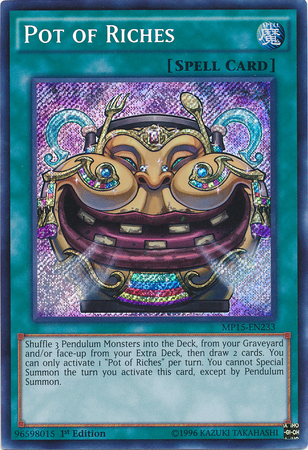 Pot of Riches [MP15-EN233] Secret Rare