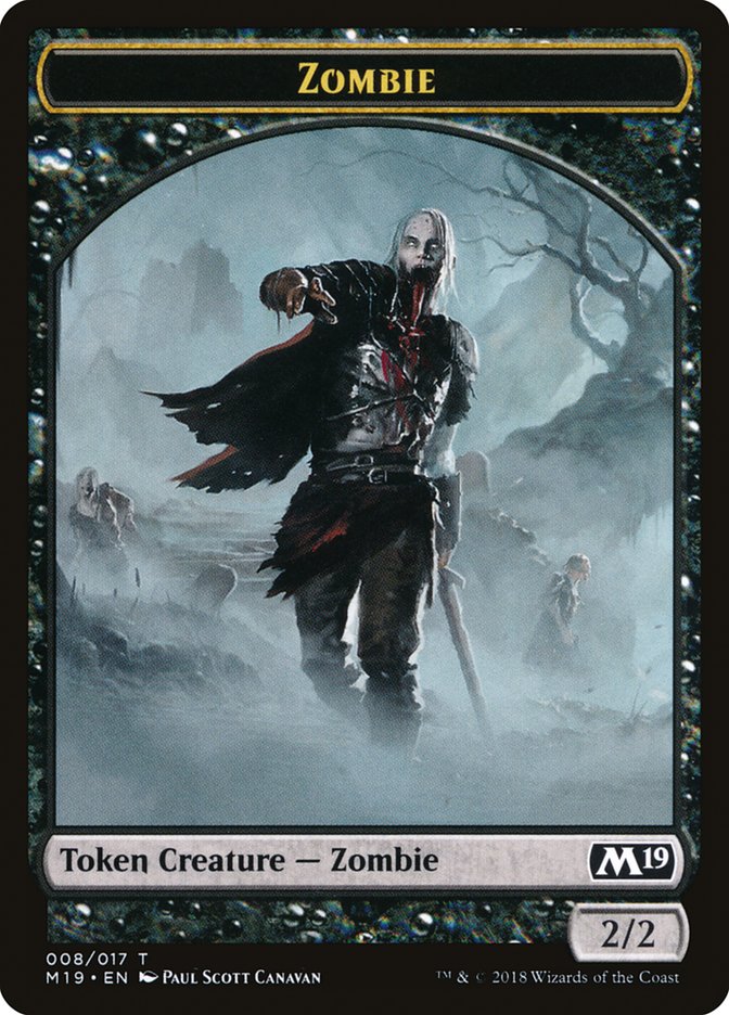 Knight // Zombie Double-sided Token (Game Night) [Core Set 2019 Tokens]