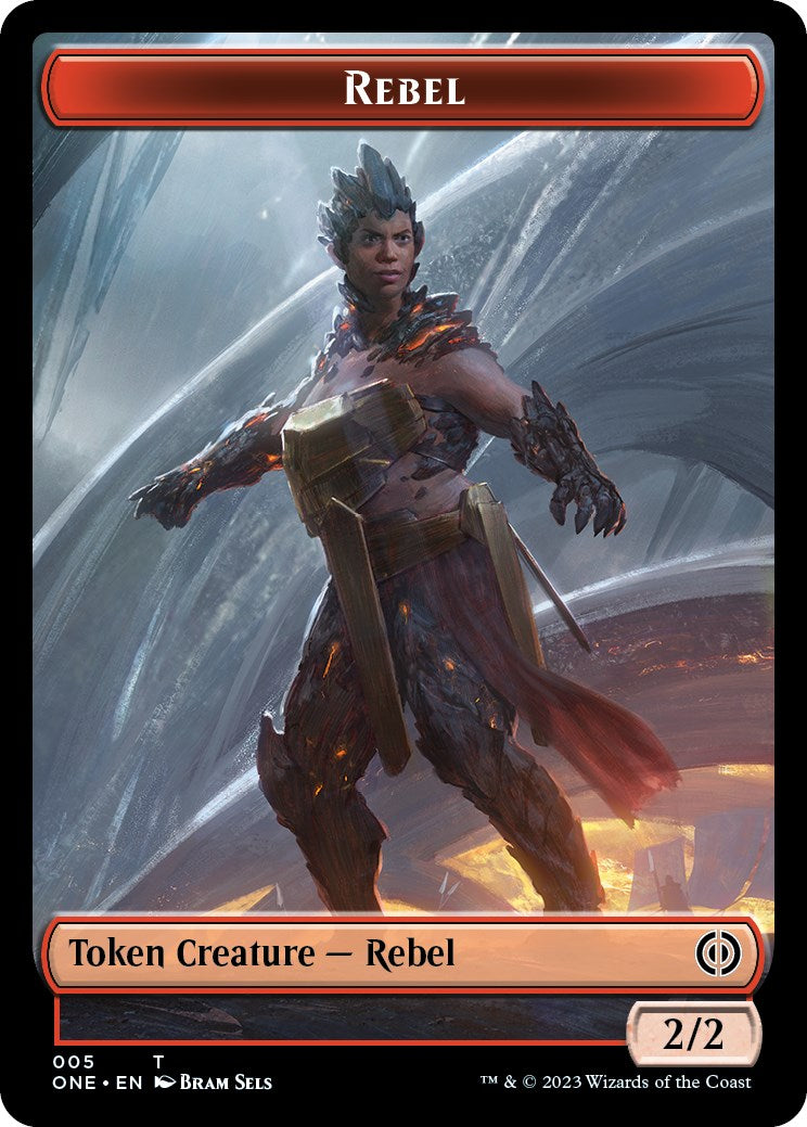 Rebel // Goblin Double-Sided Token [Phyrexia: All Will Be One Commander Tokens]