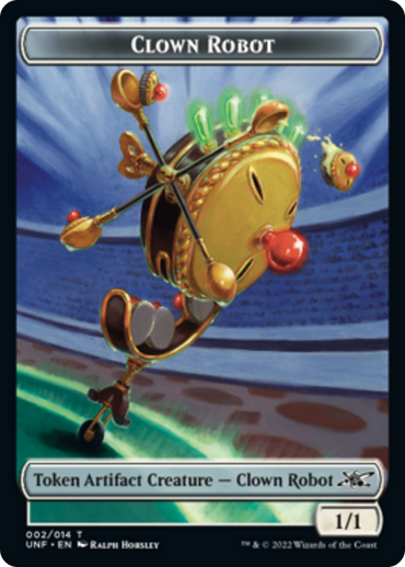 Clown Robot (002) // Food (010) Double-sided Token [Unfinity Tokens]