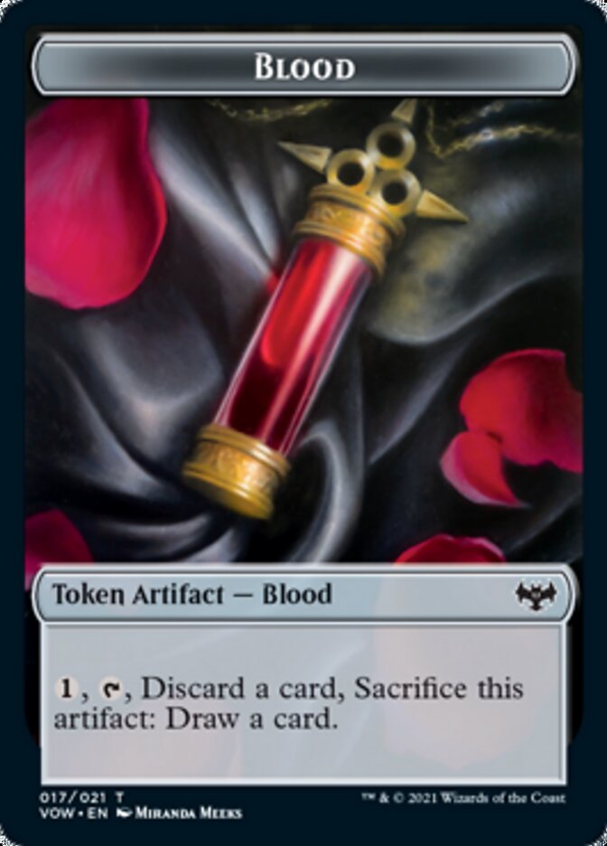 Blood // Spirit Cleric Double-sided Token [Innistrad: Crimson Vow Tokens]