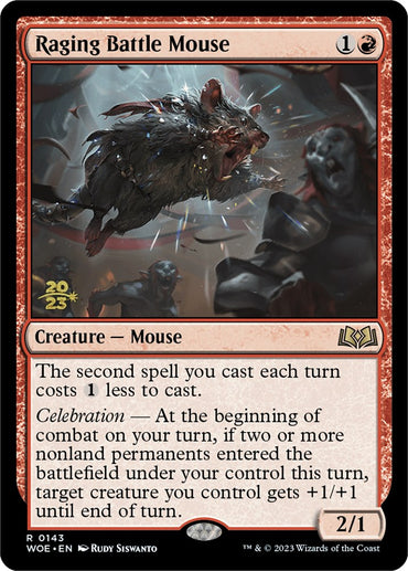 Raging Battle Mouse [Wilds of Eldraine Prerelease Promos]