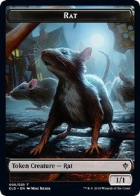 Rat // Food (18) Double-sided Token [Throne of Eldraine Tokens]