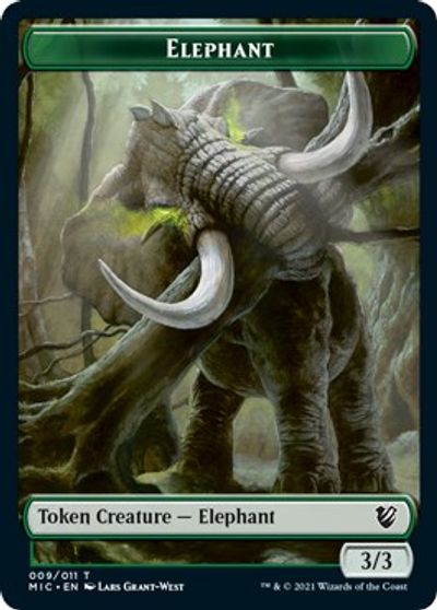 Elephant // Spirit Double-sided Token [Innistrad: Midnight Hunt Commander Tokens]