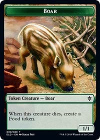 Boar // Food (16) Double-sided Token [Throne of Eldraine Tokens]