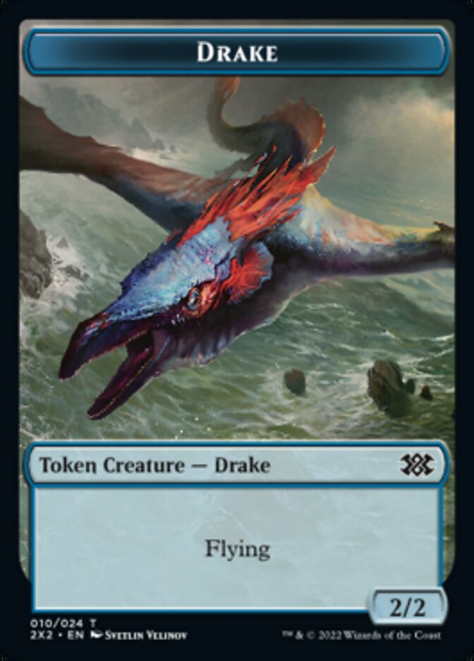 Drake // Soldier Double-sided Token [Double Masters 2022 Tokens]