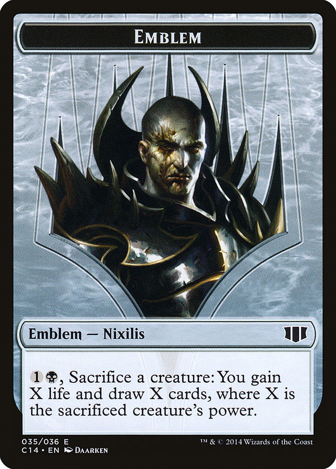 Ob Nixilis of the Black Oath Emblem // Zombie (016/036) Double-sided Token [Commander 2014 Tokens]