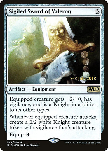 Sigiled Sword of Valeron [Core Set 2019 Prerelease Promos]