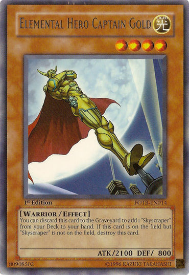 Elemental Hero Captain Gold [FOTB-EN014] Ultra Rare