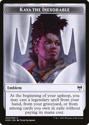 Human Warrior // Kaya, the Inexorable Emblem Double-sided Token [Kaldheim Tokens]