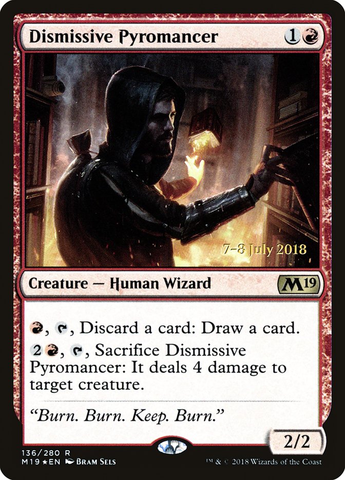 Dismissive Pyromancer [Core Set 2019 Prerelease Promos]