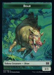 Boar // Monk Double-sided Token [Double Masters 2022 Tokens]