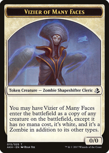 Vizier of Many Faces // Zombie Double-sided Token [Amonkhet Tokens]