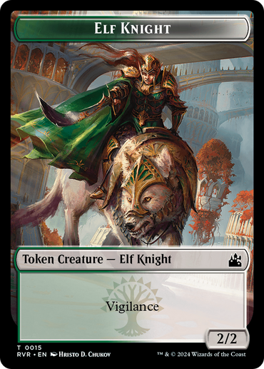 Elf Knight // Angel (0003) Double-Sided Token [Ravnica Remastered Tokens]