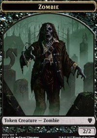 Zombie // Gold Double-sided Token [Commander 2017 Tokens]